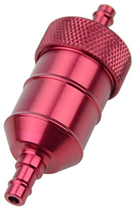 GOOFIT filtro del gas combustibile in alluminio Sostituzione per moto tascabile mini ATV rosso