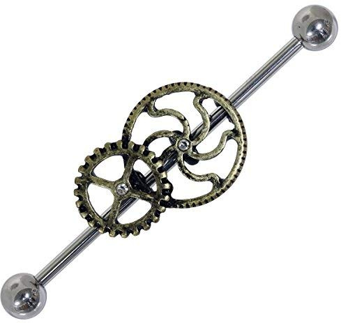 Industrial STEAMPUNK in silber - Ohrschmuck aus 316L Chirurgenstahl
