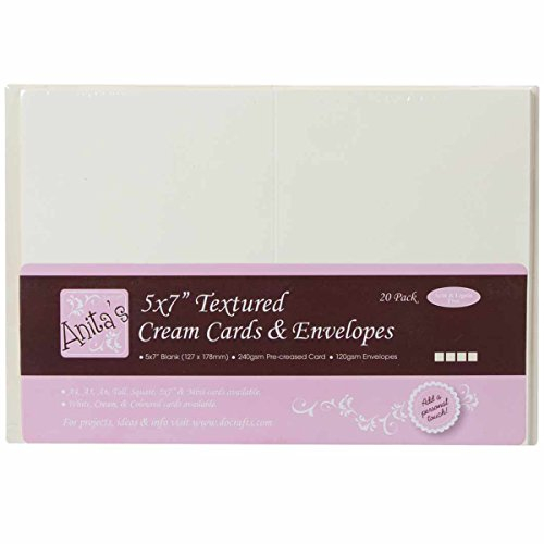 Anita's ANT1512101 Rundgezackte Blanko-Karten und Umschläge,13 x 18 cm, 240 g/m², 20 Stück, cremefarben