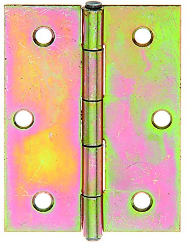 Alberts 850210 Scharnier | halbbreit | galvanisch gelb verzinkt | 80 x 58 mm | 20er Set