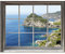 Plage Falsa Ventana Adhesiva Vistas al Mar, Tela, Multicolor, 75x3x60 cm