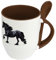 digital print Pferdetasse Friese - Löffel-Tasse mit Pferdebild Friese - Becher, Kaffeetasse, Kaffeebecher, Mug - Braun