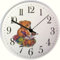 Artline Quarz Kinderuhr rund Teddy mit Vogel und Schaufel Blaurand,