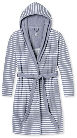 Schiesser Damen Bademantel, 95cm Bademantel, Grau (hellgrau 204), 46