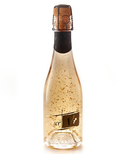 Gold Spirits Sparkling Ginger Vodka with Edible Gold Flakes – Personalised Luxury Vodka Gift 20% ABV – Made in Germany – Sparkling Cocktail for Birthdays Christmas Weddings – 200ml