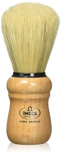 Omega Italian Shaving Brush, Nautral Wood