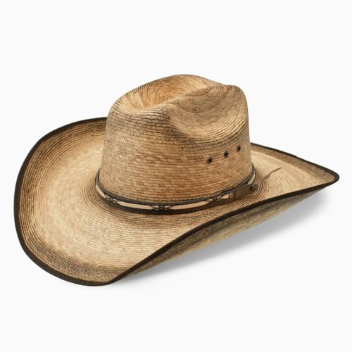 RESISTOL Amarillo Sky Palm 4-1/8 Brim Straw Cowboy Hat Palm M