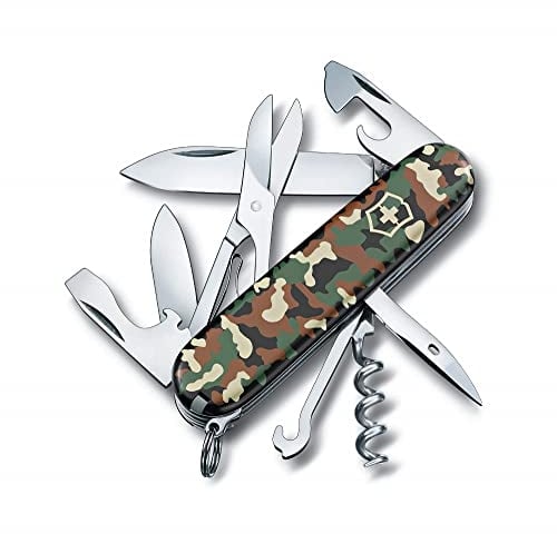 Victorinox Schweizer Taschenmesser, Climber, Multitool, Swiss Army Knife, 14 Funktionen, Klinge, Korkenzieher, Camouflage