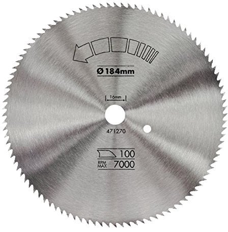 Piranha CV Cross Sectional Saw Blade (100 Teeth, 184 mm Diameter, 16 mm Bore, Black+Decker/Peugeot/Skil) X10205