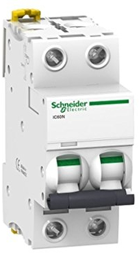 Schneider Electric A9F79110 Interruptor Automático Magnetotérmico iC60N, 1P, 10 A, Curva C, Blanco
