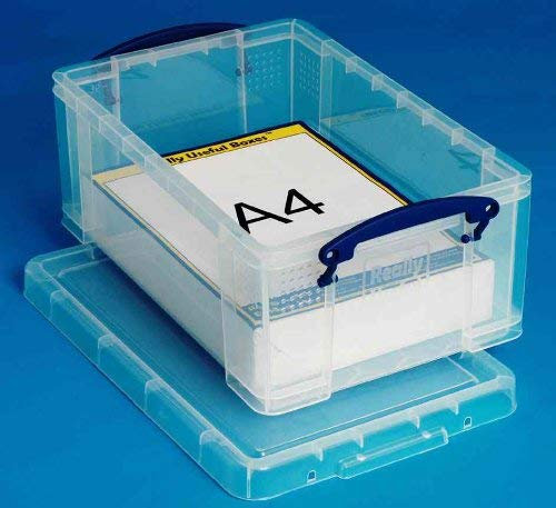 Really Useful 9L Storage Box With Lid and Clip Lock Handles Clear 9C