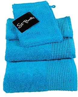 St. Barth Handtuch 50 x 100 cm uni türkis 100% Baumwolle Micro-Cotton