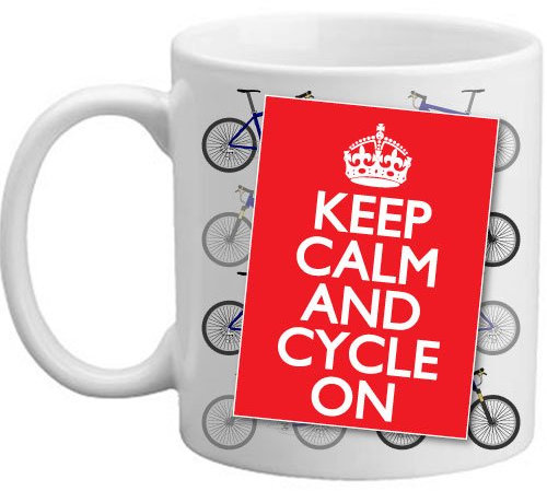 Freelogix Keep Calm And Cycle On Novelty Cyclist Bicycle Lover Rider Double Sided Gift Mug by FreeLogix