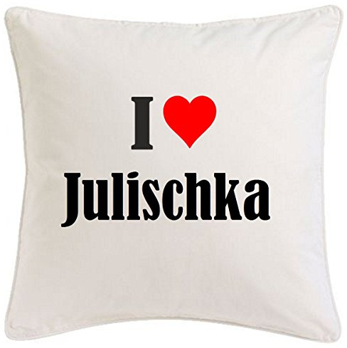 I Love Julischka – Kissenhülle 40x40 cm Baumwolle – Wohnung Statement Industrial Sofa