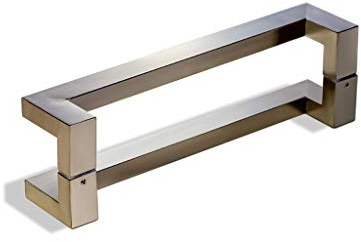 Modern Contemporary 36 inches Square Rectangle Flat Shape Bar Ladder Stainless-Steel Door Handle Pull Shower Glass Barn Entry Exterior Interior Push Gate Entrance Sliding Satin Nickel Brushed Finish