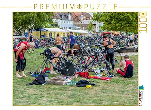 CALVENDO Puzzle Triathlon Wechselzone | 1000 Teile Lege-Größe 64 x 48 cm Foto-Puzzle für glückliche Stunden