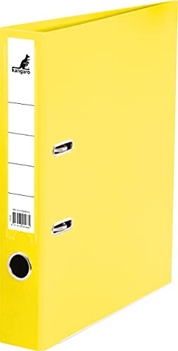 Kangaro PP Kunststoff Ordner 5 cm Rückenbreite DIN A4. Farbe Gelb (Ringordner, Aktenordner, Briefordner)