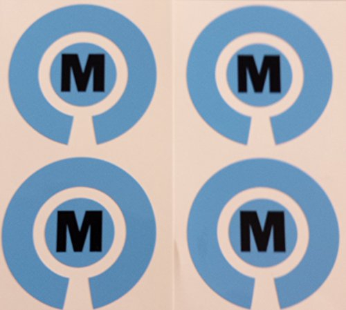 Crown Green Lawn Indoor Bowls Adhesive Lettered Coloured Marker Labels Set of 4 (Blue, M)