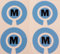Crown Green Lawn Indoor Bowls Adhesive Lettered Coloured Marker Labels Set of 4 (Blue, M)