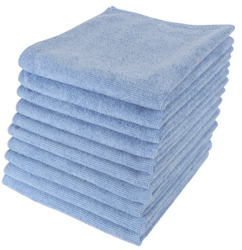 Micro-Pro Blue Valeting Microfibre Cleaning Cloths 10 Pack - 280gsm, 40x40cm, Non-Abrasive, High-Density for Home & Professional Use, Durable & Reusable, Ideal for Kitchen, Car, Window