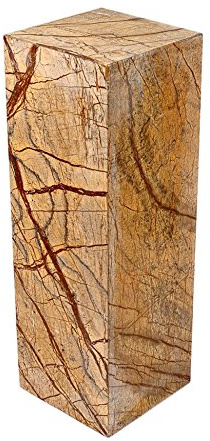 Säule aus 100% hochwertigem indischen Marmor sehr stabil als Sockel für Skulptur Büste Vasen, Galeriesockel Schmucksäule, Schlicht Optik Standfest, ideal für Wohnraum Terrasse Garten, H/B/L 60x21x21cm