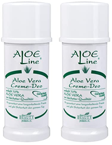 Aloe Vera Creme Deo - Antitranspirant - enthält 70% Bio Aloe Vera & Allantoin - Schutz & Pflege für die Haut - Damen & Herren Deo - langanhaltende Frische - VEGAN / 2er Pack (2 x 50 ml)