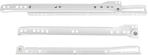 Amig - Juego de 2 Guías Correderas Metálicas con ruedas - Rieles para Cajones de Muebles, Cajoneras o Armarios - Acero - Color Blanco - Resistencia de carga: 18 Kg/Par - Medidas: 450 mm