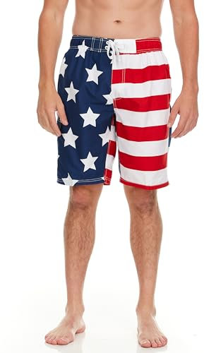 Kanu Surf Herren Barracuda (Normale und erweiterte Größen) Badehose, USA-Flagge, 4X