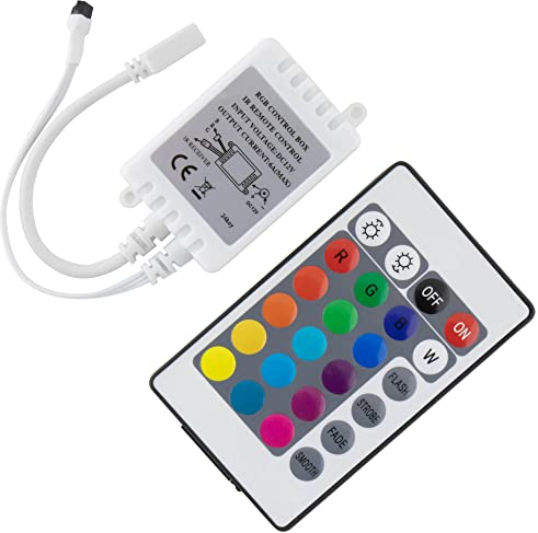 IR RGB Stripe Controller 24 Key, bianco