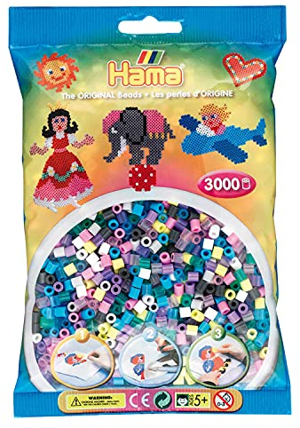 Hama Perlen, 3000 Stück, mehrfarbig