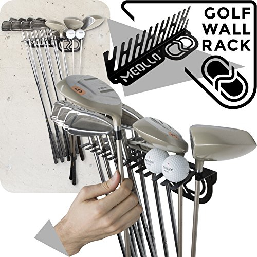 MEOLLO Golfschläger Organizer Wandhalterung (100% Stahl) (schwarz)