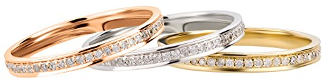 Ardeo Aurum Damenring aus 585 Gold Gelbgold mit 0,27 ct Diamant Brillant Memory-Ring Eternity Vorsteckring