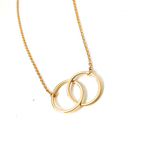 Soulsisters Lieblingsschmuck Halskette Geo ineinander verschlungene Ringe 18k vergoldet