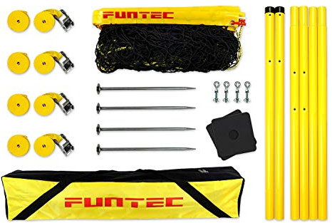 Funtec Fun Volley Set - hochwertige Beachvolleyball-Netzanlage für Einsteiger