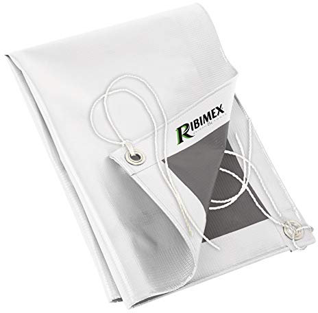 Ribimex Telone Impermeabile in PVC 300 g/m², 3x5 m, Resistente agli Agenti Atmosferici, Occhielli in Alluminio Diametro 23 mm e Cordone, Ideale per Protezione Esterna di Lunga Durata - PRB30003X05