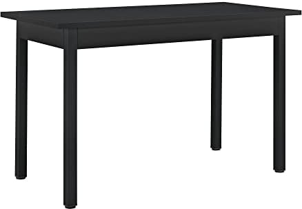 [en.casa] Table de Salle à Manger Table à Manger Table de Cuisine Bureau MDF Placage Acier Revêtu par Poudre Fritté Noir 120 cm x 60 cm x 75 cm