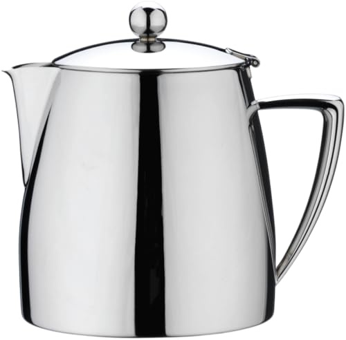 Café Stål Art Deco DTP-05DW Doppelwandige Teekanne aus hochwertigem 18/10 Edelstahl – Hochglanzpolitur, 17oz