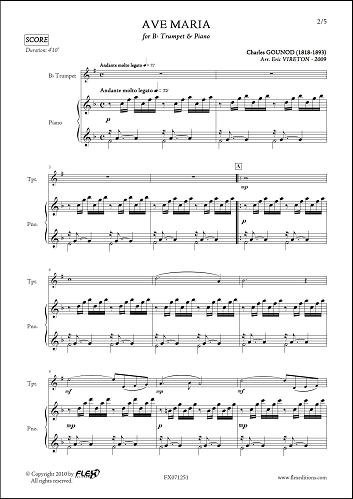FLEX EDITIONS GOUNOD C. - AVE MARIA - TRUMPET & PIANO Klassische Noten Blechblasinstrumente und Percuss Trompete
