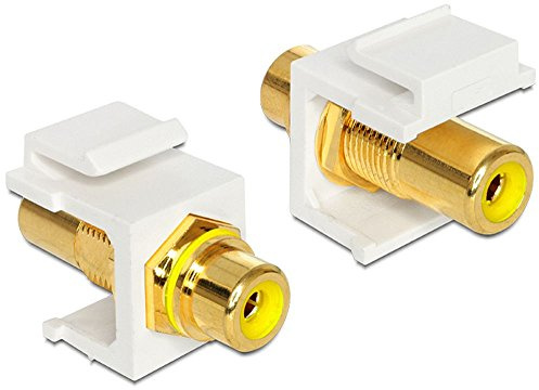 Delock Keystone Cinch Buchse > Cinch Buchse vergoldet gelb