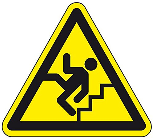 LEMAX® Warnschild Vorsicht Treppe, praxisbewährt, Folie, selbstklebend, SL 200mm