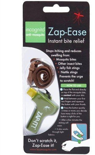 Incognito Zap Ease Electronic Insect Bite Relief Device 1 Pack | Chemical-free electronic relief for mosquito bites and stings; reusable travel device for up to 1,000 applications.