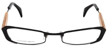 Alexander McQueen Brillengestell Unisex AMQ-4114-65Z, Schwarz , 50/21/140