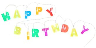 Kikkerland LED Lichterkette Happy Birthday Geburtstag LT01-EU