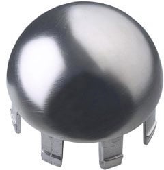Rothley Handrail Dome Cap - Brushed Nickel Finish Internal fit x 2 | Secures stairs internally using durable steel fittings for home stairways with a sleek brushed chrome appearance.