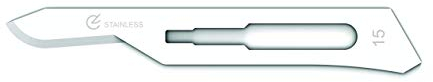 GIMA Lame in Acciaio Inossidabili, Inox, con Punta Arrotondata Standard, Sterili, Monouso, Misura n. 15, 100 Lame Singolarmente Confezionate