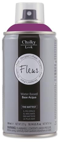 FLEUR Spray Vernice Chalk Paint, Extra Opaco, all' Acqua senza Odore, MultiSuperficie, 300 ml F24 Crazy Horse, Effetto Gesso, Shabby Chic Vintage, per Mobili, per Interno - Esterno