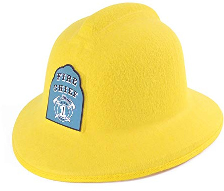 Bristol Novelty BH496 Fireman Helmet Felt with Badge, Mens, Yellow, One Size Halloween