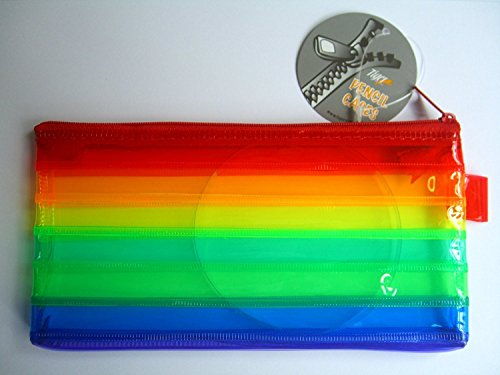 Tiger Federmäppchen – Regenbogenfarben 20,3 x 10,2 cm Reißverschlussbeutel – ideal zum Abheften/Aufbewahren/Schulanfang