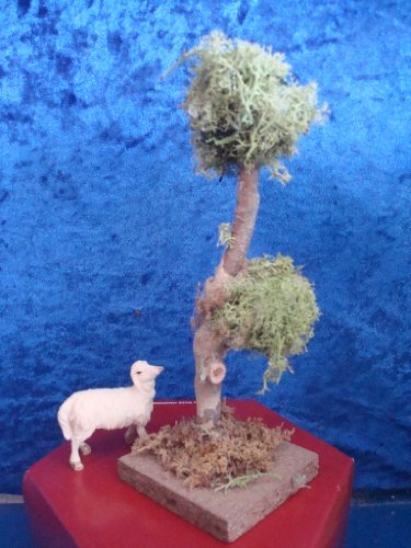 Krippen Zubehör Baum mit Schaf, H.18 cm