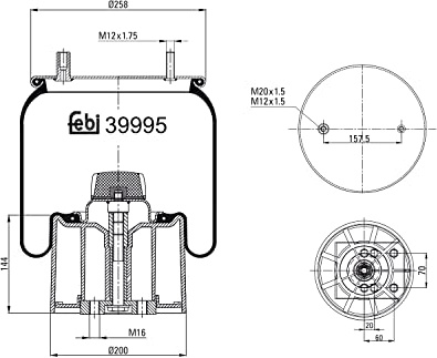 febi bilstein 39995 Air Spring with plastic piston, pack of one